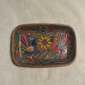 Hand painted clay tray